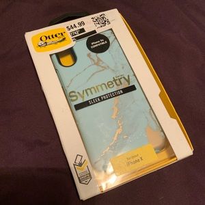 Light blue marbled otter box case. iPhone X